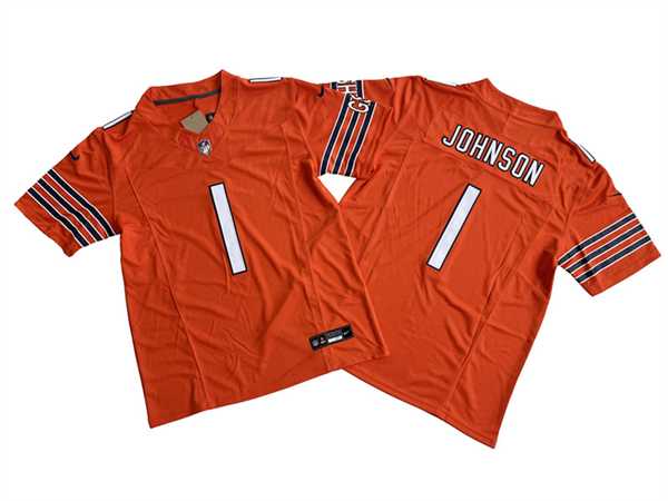 Mens Chicago Bears #1 Jaylon Johnson Orange 2024 F.U.S.E. Vapor Stitched Jersey